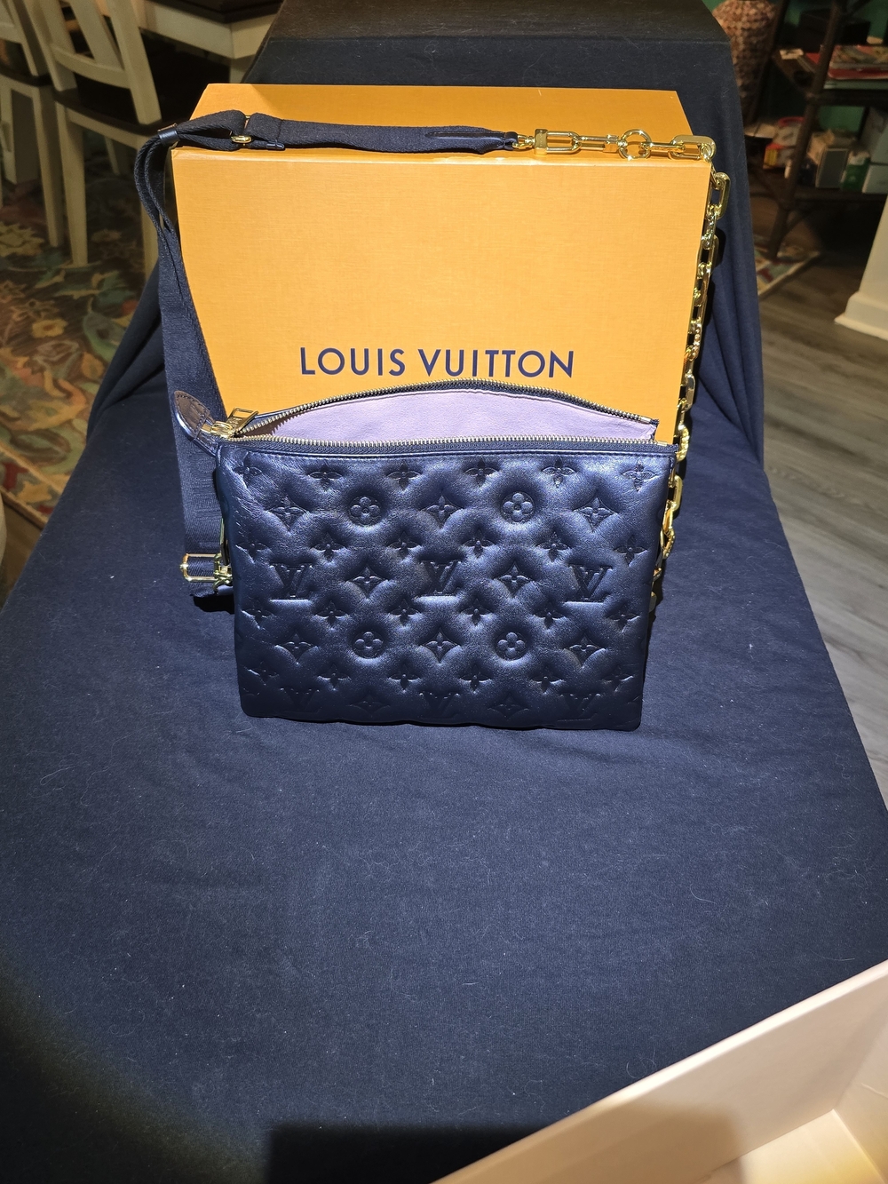 Louis Vuitton Black Coussin PM With Gold Hardware Like New